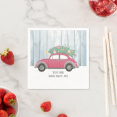 クリスマス，クリスマス，ベビーボーイ，クリスマスツリー，車 スタンダードカクテルナプキン (インサイチュ)