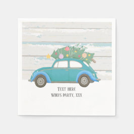 クリスマス，クリスマス，ベビーボーイ，クリスマスツリー，車 スタンダードカクテルナプキン