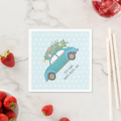 クリスマス，クリスマス，ベビーボーイ，クリスマスツリー，車 スタンダードカクテルナプキン (インサイチュ)