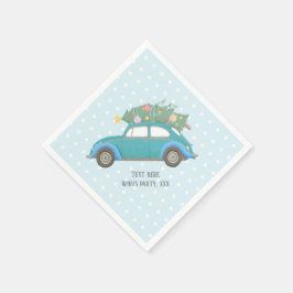 クリスマス，クリスマス，ベビーボーイ，クリスマスツリー，車 スタンダードカクテルナプキン