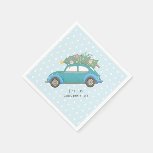 クリスマス，クリスマス，ベビーボーイ，クリスマスツリー，車 スタンダードカクテルナプキン (角)