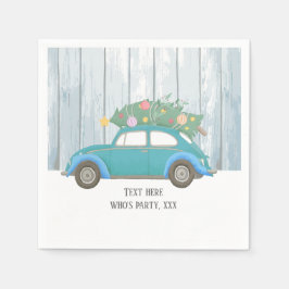 クリスマス，クリスマス，ベビーボーイ，クリスマスツリー，車 スタンダードカクテルナプキン