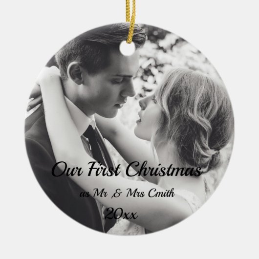 クリスマス，クリスマス，新婚，クリスマス セラミックオーナメント (正面)