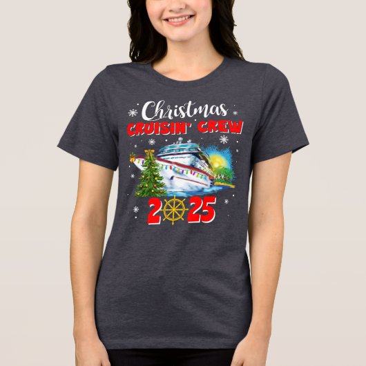 クリスマス・クルーシン乗務員カスタム船 トライブレンドＴシャツ (正面)