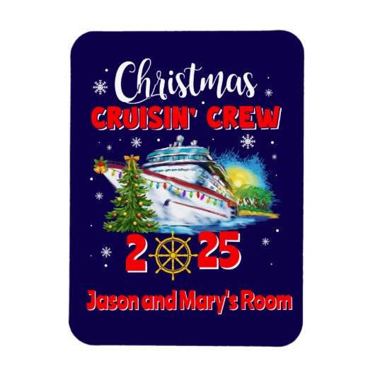 クリスマス・クルーシン乗務員カスタム船 マグネット (縦)