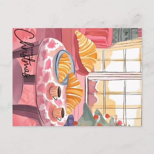 クリスマス・クロワッサン・モーニング ポストカード (正面)