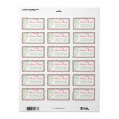 クリスマス グリッター ヴィンテージ エア メール シッピング ラベル (フルシート)