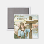 クリスマス・グリーティング・エンジェル マグネット (正面/裏面)