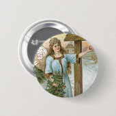 クリスマス・グリーティング・エンジェル 缶バッジ (正面&裏面)