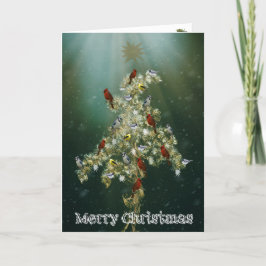 クリスマス·グリーティング·カード·ゴールデンロッドと鳴鳥 シーズンカード