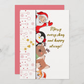 クリスマス・グリーティング・カード 招待状 (正面/裏面)