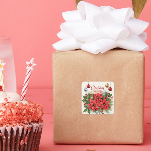 クリスマス・グリーティング、フェスティバル、 スクエアシール (パーティー)