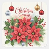 クリスマス・グリーティング、フェスティバル、 スクエアシール (正面)