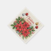 クリスマス・グリーティング、フェスティバル、 スタンダードカクテルナプキン (角)