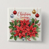 クリスマス・グリーティング、フェスティバル、 缶バッジ (正面)