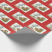 クリスマス・グリーティング・ラビットヴィンテージ再生 ラッピングペーパー (角)