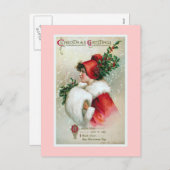 「クリスマス・グリーティング」ヴィンテージ シーズンポストカード (正面/裏面)