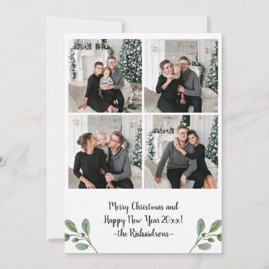 クリスマス・グリーナリー |シンプル水数々の色 シーズンカード (裏面)