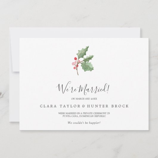 クリスマス・グリーンとベリーの駆け落ち宣言 案内状 (正面)