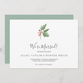 クリスマス・グリーンとベリーの駆け落ち宣言 案内状 (正面/裏面)