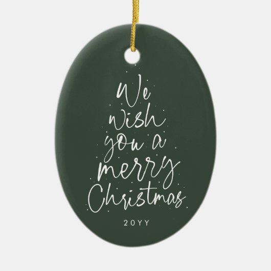 クリスマス・グリーンの祝日写真をお楽しみいただければ幸いだ セラミックオーナメント (正面)