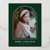 クリスマス グリーンアーチ 写真 箔シーズンポストカード (正面)