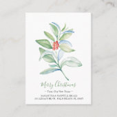 クリスマス·グリーンリー引っ越しのお知らせ挿入カード 名刺 (正面)