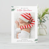 クリスマス・グリーン写真誕生のお知らせ シーズンカード (スタンド正面)