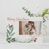 クリスマス　グリーン　カスタマイズ可能 招待状 (スタンド正面)