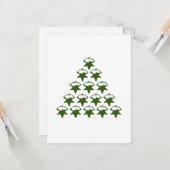 クリスマス グリーン スノ スター ツリー ホワイト カード (正面/裏面インサイチュ)