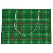 クリスマス グリーン チェック ラージペーパーバッグ (正面)