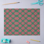 クリスマス グリーン+バーガンディー柄チェック 薄葉紙 (クラフト)
