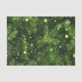 クリスマス グリーン フェルン 枝とボール 薄葉紙