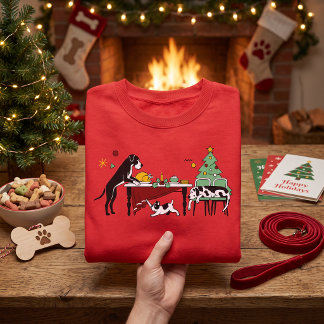クリスマス グレートデーン フレンチブルドッグ 面白い Tシャツ