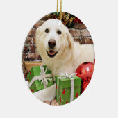 クリスマス-グレート・ピレニーズのラブラドールX - Ginny セラミックオーナメント (右)