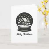 クリスマス・グローブ カード (黄色い花)