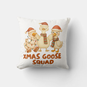 クリスマス・グース・スカッド 可愛いクリスマスのスローピロー クッション
