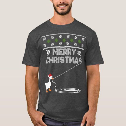 クリスマス・グース・モンタージュ Tシャツ (正面)