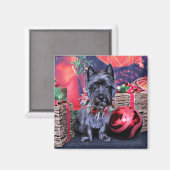 クリスマス – ケアン・テリア – ジュエル マグネット (正面/裏面)