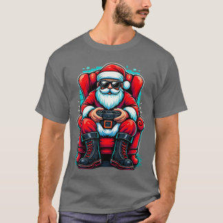 クリスマス ゲーマー サンタ クリスマス ヴィンテージ Tシャツ