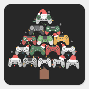 クリスマス ゲーミングツリー ゲーマー ギフト プレゼント Xmas スクエアシール