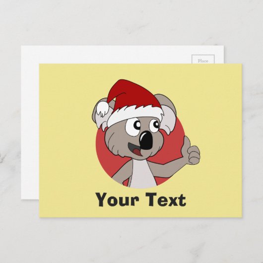 クリスマス・コアラ漫画はがき ポストカード (正面/裏面)