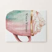 クリスマス・ココア金ゴールドピンクミントウォームウィッシュ ジグソーパズル (横)