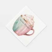 クリスマス・ココア金ゴールドピンクミントウォームウィッシュ スタンダードランチョンナプキン (角)