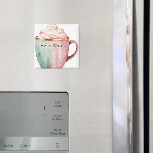 クリスマス・ココア金ゴールドピンクミントウォームウィッシュ マグネット (インサイチュ (冷蔵庫))