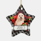 クリスマス-コッカー-トービー、Havanese -少しT セラミックオーナメント (右)