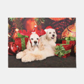 クリスマス-コッカー-トービー、Havanese -少しT ドアマット (正面)