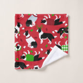 クリスマス・コリ縁どー バスタオルセット (ウォッシュタオル)