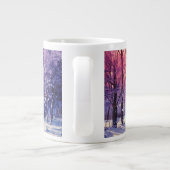 クリスマス・コルギトナカイ〔雄ジカの〕枝角は雪の中で飛び跳ねた ジャンボコーヒーマグカップ (裏面)