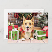 クリスマス-コーギー-パンケーキ シーズンポストカード (正面/裏面)